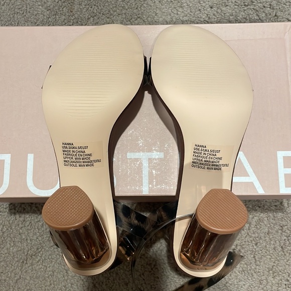 NWT JustFab Leopard strappy heels, size 6.5, 4 inch heel - Picture 3 of 4